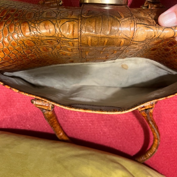 Brahmin Vintage Torey Tomago Croc Embossed Buckle Leather Top Handle Satchel - Picture 6 of 6